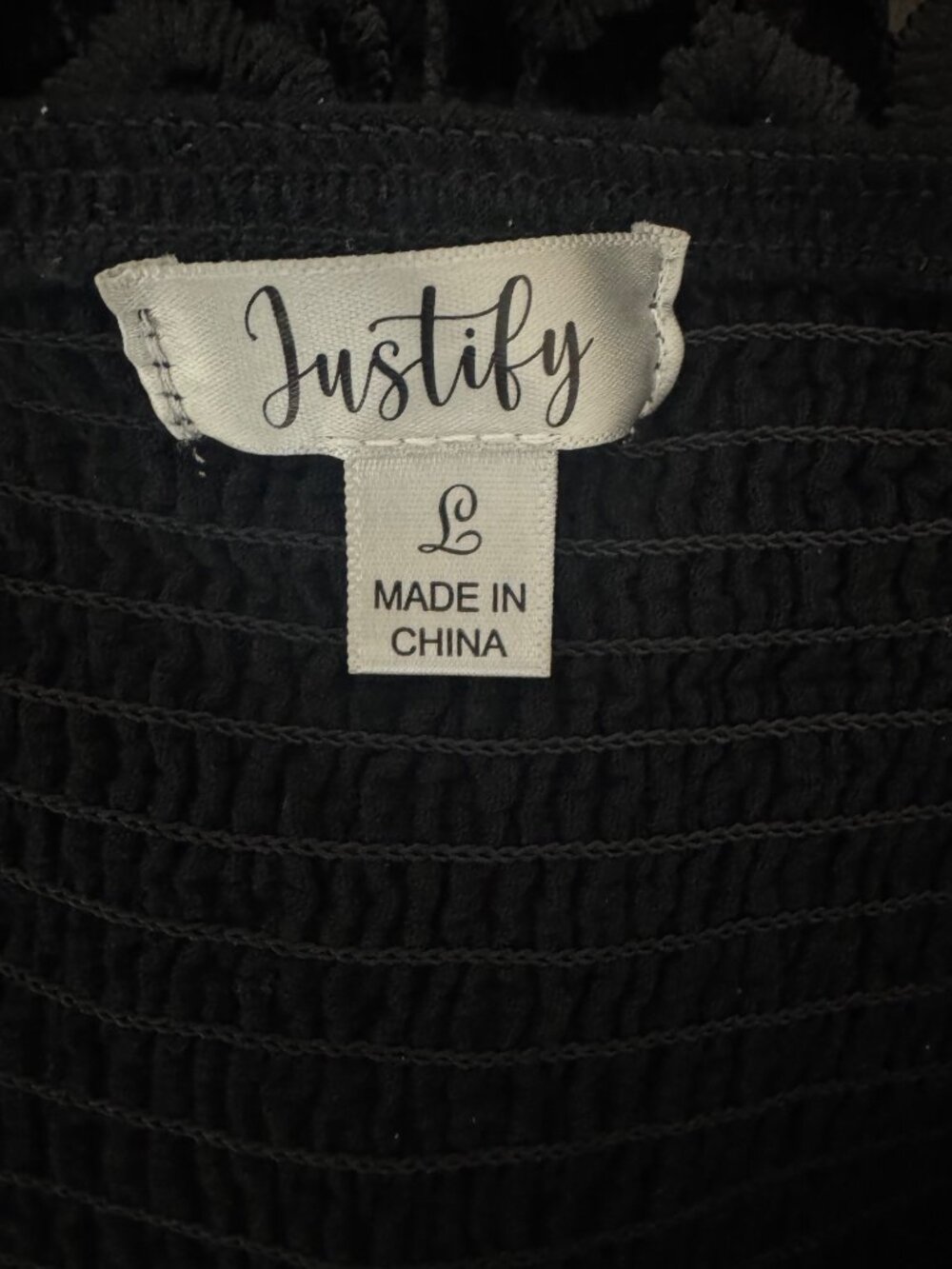 Justify Black Strapless Smocked Crocheted Maxi Dress Size L Sexy Summer Wedding - Picture 6 of 10